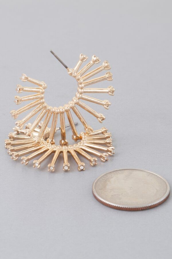 Bejeweled Sunburst Hoop Earrings – Gold-Tone