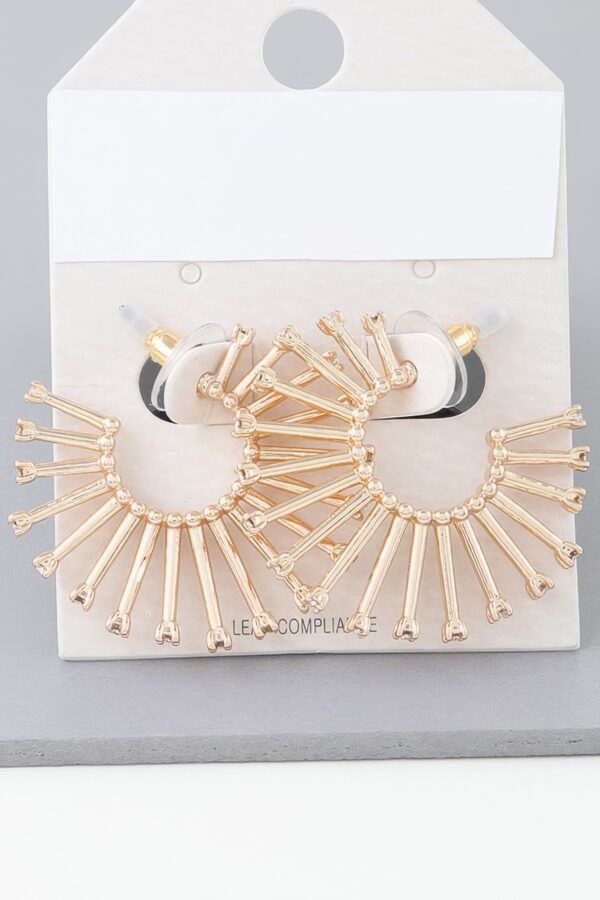 Bejeweled Sunburst Hoop Earrings – Gold-Tone