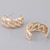 Curb Braid Hoop Earrings – Gold-Tone Chain Texture