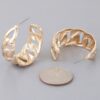 Curb Braid Hoop Earrings – Gold-Tone Chain Texture