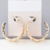 Curb Braid Hoop Earrings – Gold-Tone Chain Texture