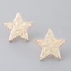 Hammered Star Earrings – Gold-Tone Star Accent