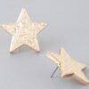 Hammered Star Earrings – Gold-Tone Star Accent