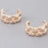 Twin Hearts Gold-Tone Hoop Earrings