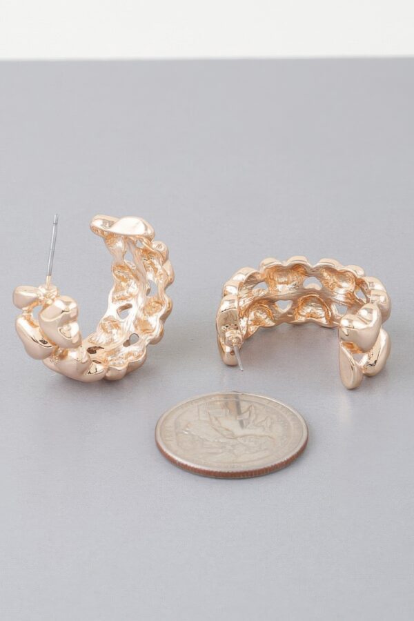 Twin Hearts Gold-Tone Hoop Earrings
