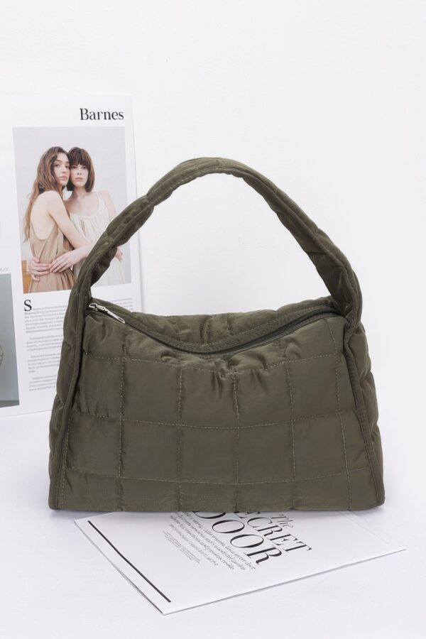 Quilted Nylon Shoulder Bag – Structured Contour