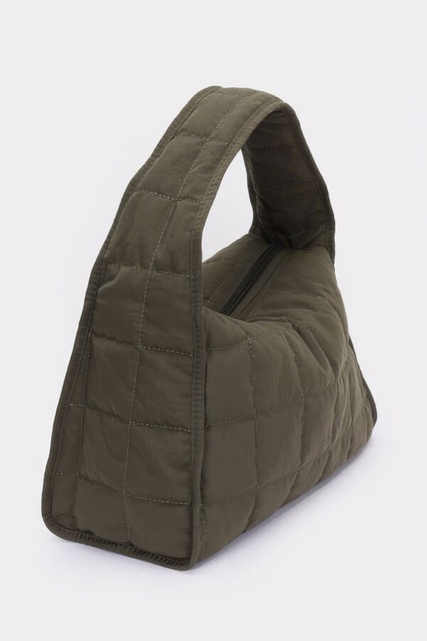 Quilted Nylon Shoulder Bag – Structured Contour