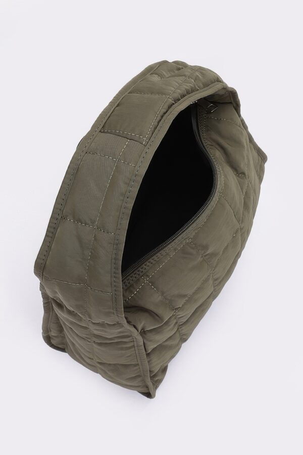 Quilted Nylon Shoulder Bag – Structured Contour