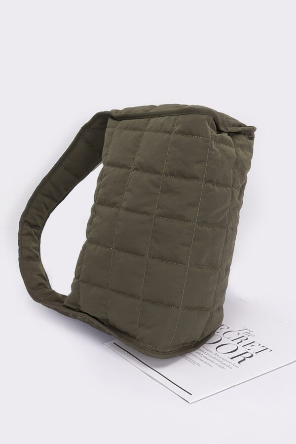 Quilted Nylon Shoulder Bag – Structured Contour