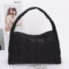 Quilted Nylon Shoulder Bag – Structured Contour