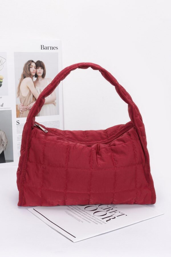 Quilted Nylon Shoulder Bag – Structured Contour