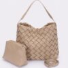 Faux Leather Hobo Bag – Braided Embossed Detail