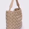 Faux Leather Hobo Bag – Braided Embossed Detail