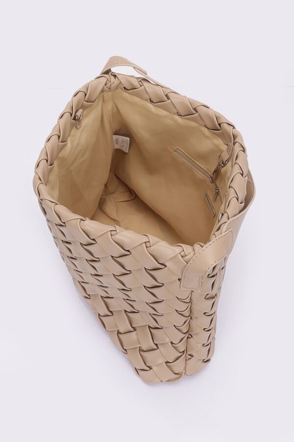 Faux Leather Hobo Bag – Braided Embossed Detail