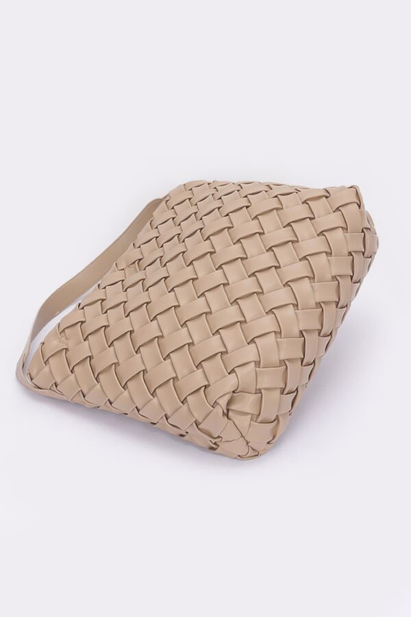 Faux Leather Hobo Bag – Braided Embossed Detail