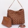 Faux Leather Hobo Bag – Braided Embossed Detail