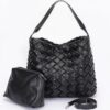 Faux Leather Hobo Bag – Braided Embossed Detail