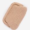 Braided Cotton-Texture Clutch with Chain Accent