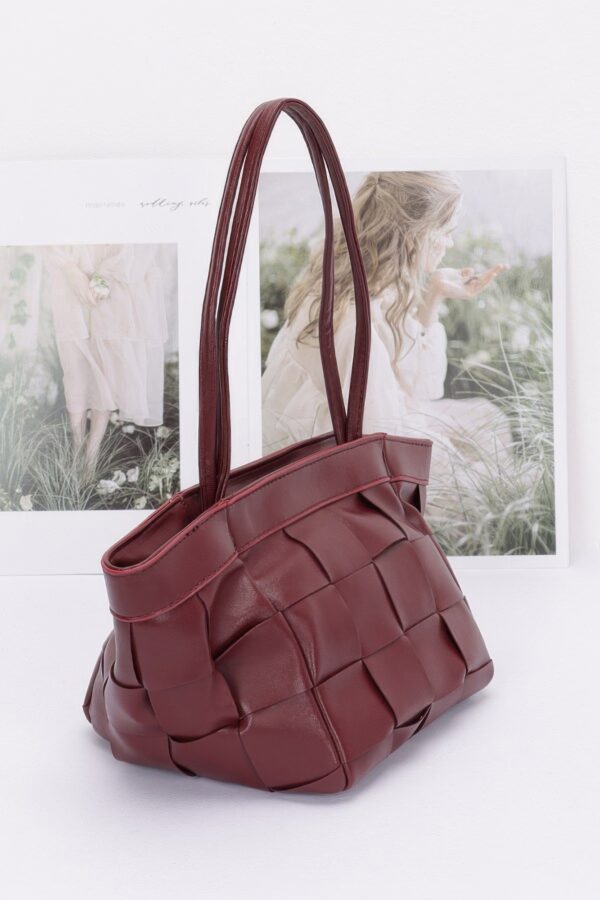 Braided Faux Leather Tote – Structured Ruby