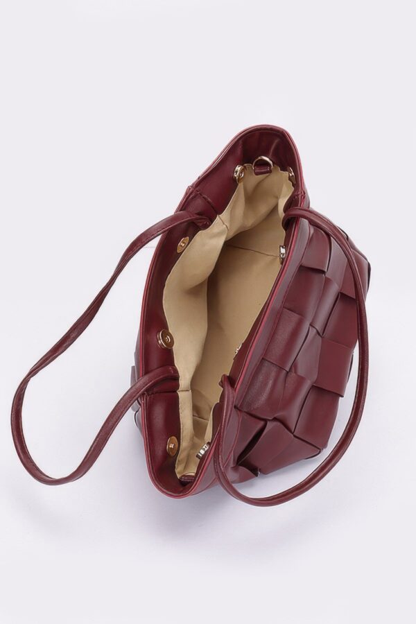Braided Faux Leather Tote – Structured Ruby