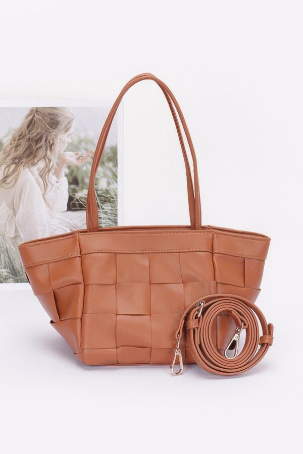 Braided Faux Leather Tote – Structured Ruby
