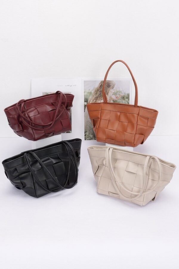Braided Faux Leather Tote – Structured Ruby
