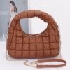 Quilted Padded Faux Leather Hobo Bag – Chain Strap