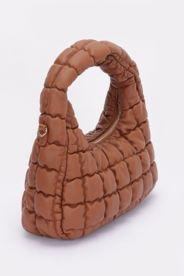 Quilted Padded Faux Leather Hobo Bag – Chain Strap