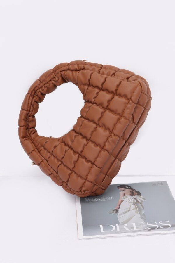 Quilted Padded Faux Leather Hobo Bag – Chain Strap