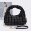 Quilted Padded Faux Leather Hobo Bag – Chain Strap