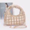 Quilted Padded Faux Leather Hobo Bag – Chain Strap