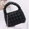 Quilted Faux Leather Bag with Padded Handle