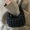 Quilted Faux Leather Bag with Padded Handle