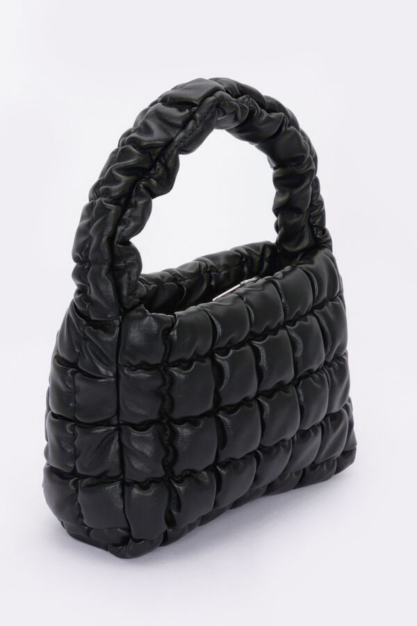 Quilted Faux Leather Bag with Padded Handle