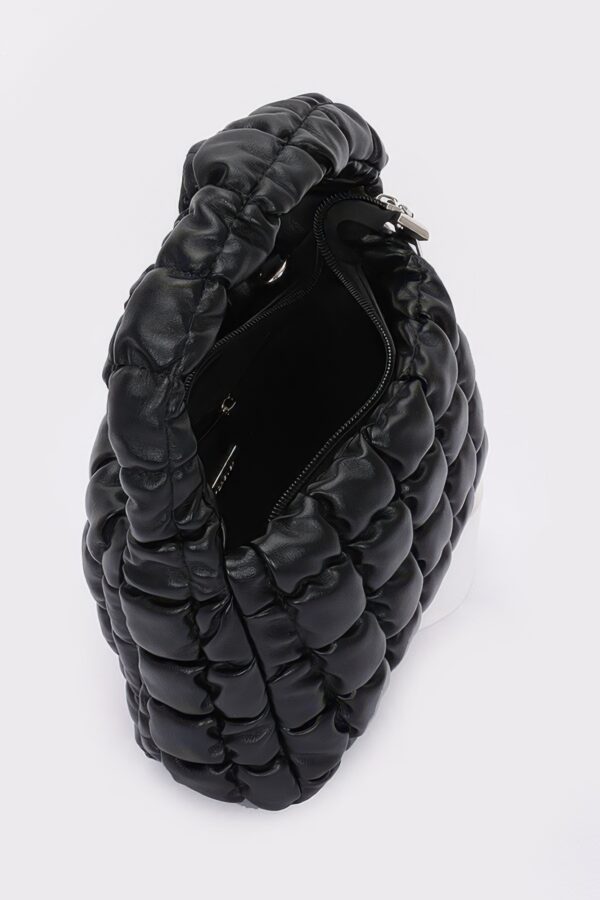 Quilted Faux Leather Bag with Padded Handle