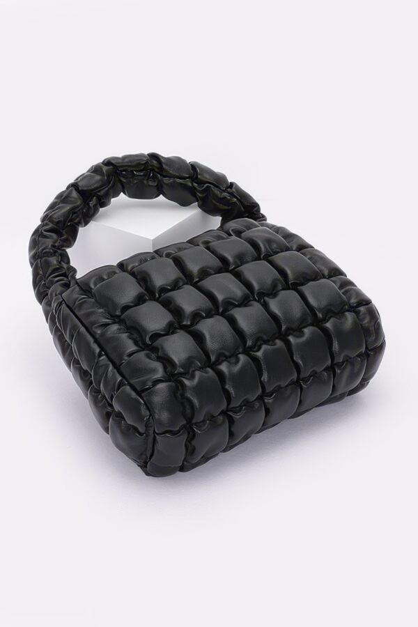 Quilted Faux Leather Bag with Padded Handle