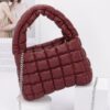 Quilted Faux Leather Bag with Padded Handle