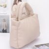 Padded Faux Leather Tote with Chain Strap