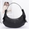 Faux Leather Hobo Bag with Bow Accent, Mixed Metal