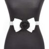 Faux Pearl Stretch Belt with Flower Ribbon