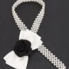 Faux Pearl Stretch Belt with Flower Ribbon