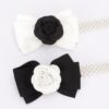 Faux Pearl Stretch Belt with Flower Ribbon