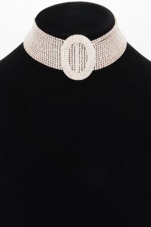 Radiant Circle Rhinestone Choker Necklace