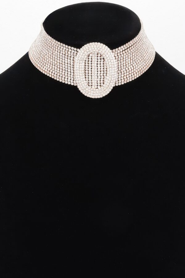 Radiant Circle Rhinestone Choker Necklace