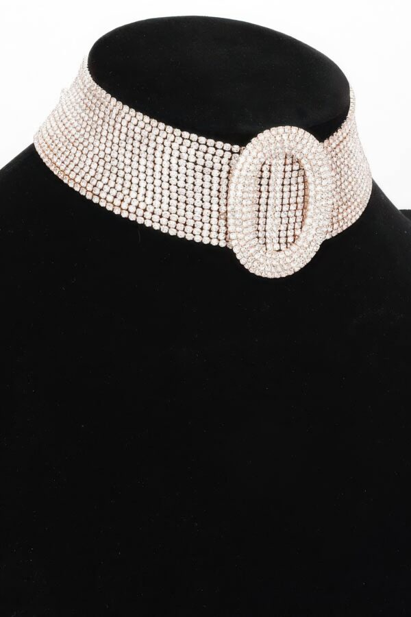 Radiant Circle Rhinestone Choker Necklace