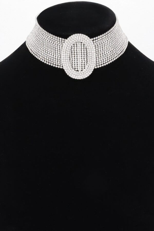 Radiant Circle Rhinestone Choker Necklace