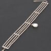 Rhinestone Choker Necklace with Crystal Pendant