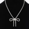 Glamour Bow Rhinestone Necklace – 14″ Length