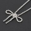 Glamour Bow Rhinestone Necklace – 14″ Length