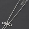 Glamour Bow Rhinestone Necklace – 14″ Length